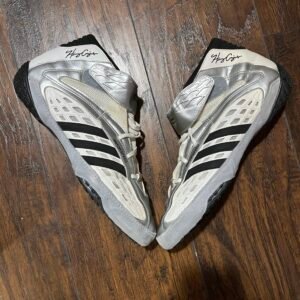 Adidas Black, White and Silver Henry Cejudo Vaporspeed Wrestling Shoes