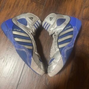 Adidas Blue and Silver A'TTAAK Wrestling Shoes