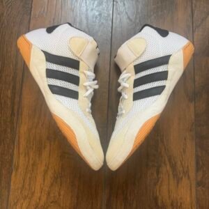 Adidas White and Black Mathog Wrestling Shoes