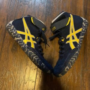 Asics Blue/Yellow Aggressor 2 Wrestling Shoes