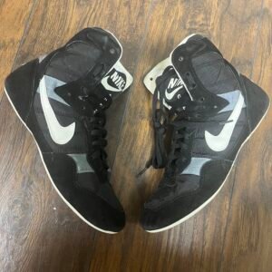 Nike Black, White, and Grey Greco Supreme Wrestling Shoes