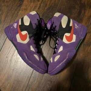 Nike Purple, Red, White, and Black Air Reversal Wrestling Shoes